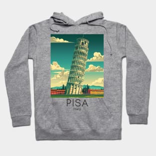 A Vintage Travel Illustration of Pisa - Italy Hoodie